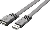 renkforce USB 2.0 Verlengkabel [1x USB 2.0 stekker A - 1x USB 2.0 bus A] 2 m Zwart Zeer flexibel