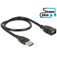 DeLOCK Kabel USB 2.0 A Stecker > einer weiblichen ShapeCable 0,5 m - D