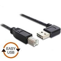 DeLOCK Easy-USB haaks naar USB-B kabel - USB2.0 - tot 2A / zwart - 2 meter