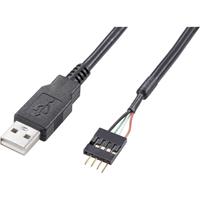 Akasa 0.4m USB (A) USB 4-pin Zwart kabeladapter/verloopstukje