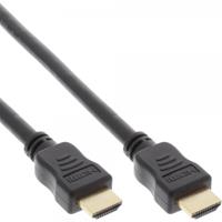 InLine High Speed HDMI Cable with Ethernet male to male gold plated black 0.5m