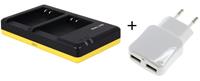 nikon Duo lader voor 2 camera accu's  EN-EL23 + handige 2 poorts USB 230V adapter