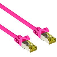 pro RJ45 patch cord CAT 6A S/FTP (PiMF) 500 MHz with CAT 7 raw cable magenta