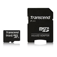Transcend 64GB MicroSDXC, Class 10 + SD