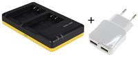 Canon Duo lader voor 2 camera accu's  LP-E17 + handige 2 poorts USB 230V adapter