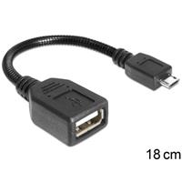 DeLOCK Kabel USB Micro-B Stecker > USB 2,0-A weiblich OTG flexibel 18