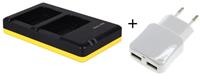 nikon Duo lader voor 2 camera accu's  EN-EL5 + handige 2 poorts USB 230V adapter