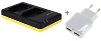 nikon Duo lader voor 2 camera accu's  EN-EL12 + handige 2 poorts USB 230V adapter