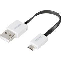 Akasa USB 2.0 Aansluitkabel [1x USB 2.0 stekker A - 1x USB 2.0 stekker micro-B] 0.15 m Zwart Zeer flexibel, Vergulde steekcontacten, UL gecertificeerd