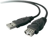 belkin USB 2.0 Verlängerungskabel [1x USB 2.0 Stecker A - 1x USB 2.0 Buchse A] 1.80m Schwarz