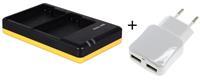 nikon Duo lader voor 2 camera accu's  EN-EL15 + handige 2 poorts USB 230V adapter