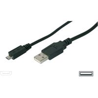 Digitus USB 2.0 Anschlusskabel [1x USB 2.0 Stecker A - 1x USB 2.0 Stecker Micro-B] 1.00 m Schwarz