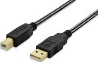 ednet USB 2.0 kabel A-B M/M Zwart 1.8m