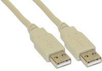 InLine USB naar USB kabel - USB2.0 - tot 1A / beige - 3 meter