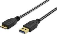Ednet USB 3.0 kabel type A - micro B, 1 meter, verguld