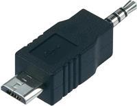 Stroom Adapter [1x Jackplug male 2.5 mm - 1x USB 2.0 stekker micro-B] Zwart