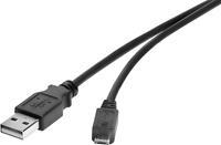 Renkforce USB-kabel USB 2.0 USB-A stekker, USB-micro-B stekker 3.00 m Zwart Vergulde steekcontacten RF-4724427