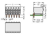 WAGO 2091-1380 Male behuizing (board) 2091 Totaal aantal polen: 10 Rastermaat: 3.50 mm Inhoud: 100 stuk(s)