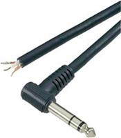 BKL Electronic 6,35mm Jack (m) haaks mono audio kabel met open eind / zwart - 1,8 meter