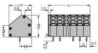WAGO 816-109 Veerkrachtklemblok 1.50 mm² Aantal polen 9 Grijs 70 stuk(s)