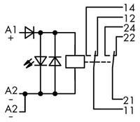 WAGO 789-312 Industrieel relais Nominale spanning: 24 V/DC Schakelstroom (max.): 8 A 2x wisselcontact 1 stuk(s)