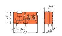 WAGO 742-176 Veerkrachtklemblok 2.50 mm² Aantal polen 1 Oranje 200 stuk(s)
