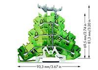 WAGO 2002-3237 Aardklem 3-etages 5.20 mm Spanveer Toewijzing: Terre Groen, Geel 50 stuk(s)