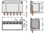 WAGO 2092-1408/200-000 Male behuizing-board 2092 Totaal aantal polen: 8 Rastermaat: 5 mm 100 stuk(s)