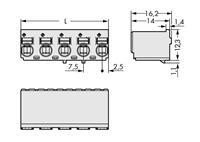 WAGO 2092-3123 Male behuizing-board 2092 Totaal aantal polen: 3 Rastermaat: 7.50 mm 100 stuk(s)