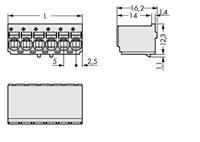 Wago Stiftgehäuse-Platine 2092 Polzahl Gesamt 5 Rastermaß: 5mm 100St.