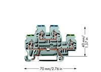 WAGO 870-517 Aardklem 2-etages 5 mm Spanveer Toewijzing: Terre, N Grijs 50 stuk(s)