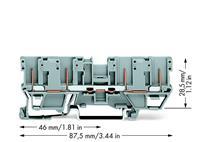 WAGO 769-151 Basisklem 5 mm Steekklem Toewijzing: L Grijs 50 stuk(s)