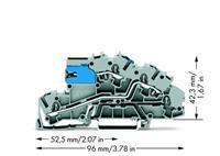 WAGO 2003-7640 Installatie-etageklem 5.20 mm Spanveer Toewijzing: NT, L Grijs 50 stuk(s)