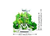 Aardklem 2-etages 5.2 mm Veerklem Toewijzing: Terre Groen-geel Wago 2002-2237 50 stuks