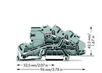 WAGO 2003-7659 Installatie-etageklem 5.20 mm Spanveer Toewijzing: LT, L Grijs 50 stuk(s)