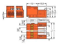 WAGO 734-340/034-000 Male behuizing-board 734 Totaal aantal polen: 10 Rastermaat: 3.81 mm 50 stuk(s)