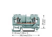 WAGO 880-901 Doorgangsklem 5 mm Spanveer Toewijzing: L Grijs 100 stuk(s)