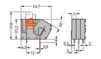 WAGO 742-101 Veerkrachtklemblok 2.50 mm² Aantal polen 1 Grijs 384 stuk(s)