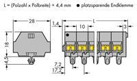 WAGO 261-254 Klemstrook 10 mm Spanveer Toewijzing: L Grijs 50 stuk(s)