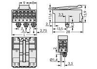 WAGO 2091-1524/020-000 Male behuizing-board 2091 Totaal aantal polen: 4 Rastermaat: 3.50 mm 200 stuk(s)