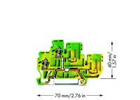 WAGO 870-107 Basisklem 2-etages 5 mm Spanveer Toewijzing: Terre Groen, Geel 50 stuk(s)