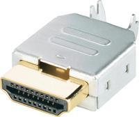 bklelectronic BKL Electronic 0905004 HDMI-connector Stekker, inbouw horizontaal Aantal polen: 19 Zilver 1 stuk(s)