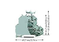 Wago Doppelstock-Durchgangsklemme 6.20mm Zugfeder Belegung: L, L Grau 50St.