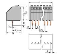 Wago Federkraftklemmblock 0.50mm² Polzahl 4 Grau 400St.