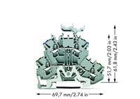 WAGO 2002-2247 Aardklem 2-etages 5.20 mm Spanveer Toewijzing: Terre, N Grijs 50 stuk(s)