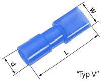 lappkabel LAPP Flachsteckhülse Steckbreite: 4.8mm Steckdicke: 0.8mm 180° Vollisoliert Blau 100St.