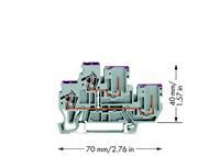 WAGO 870-108 Basisklem 2-etages 5 mm Spanveer Toewijzing: L Grijs 50 stuk(s)