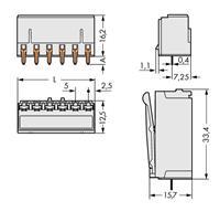 WAGO 2092-1302 Female behuizing-board 2092 Totaal aantal polen: 2 Rastermaat: 5 mm 200 stuk(s)