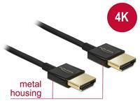 DeLock HDMI kabel slimline - 1 meter - Zwart - 