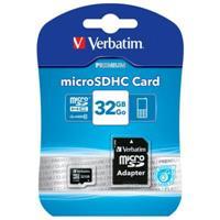 Verbatim MicroSDHC geheugenkaart Class 10 met adapter,32 GB